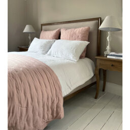 Peachskin Large Quilted Cushion Cover in Petal Pink - thumbnail 4