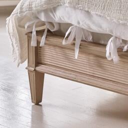 Gustavian Light Wood Upholstered Bed with Low Footboard (Large Emperor Bed) - thumbnail 4