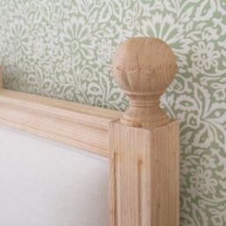 Gustavian Light Wood Upholstered Bed with Low Footboard (Large Emperor Bed) - thumbnail 2