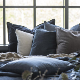 Artists Linen Cushion in French Blue - thumbnail 3