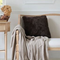 Cosy Cosset Brown Faux Fur Cushion (Large) - thumbnail 2