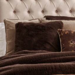 Cosy Cosset Brown Faux Fur Cushion (Large) - thumbnail 4