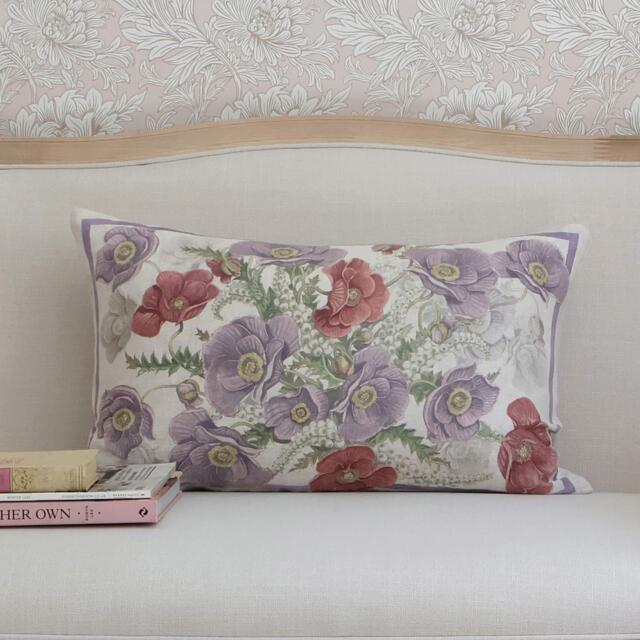 Fields of Poppies Linen Boudoir Cushion - image 1