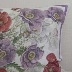 Fields of Poppies Linen Boudoir Cushion - thumbnail 2