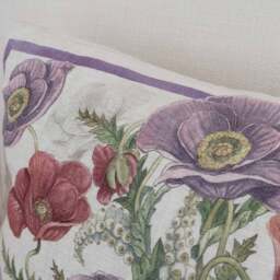 Fields of Poppies Linen Boudoir Cushion - thumbnail 3