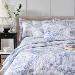 Country Toile Blue Bedspread (Medium) - thumbnail 4