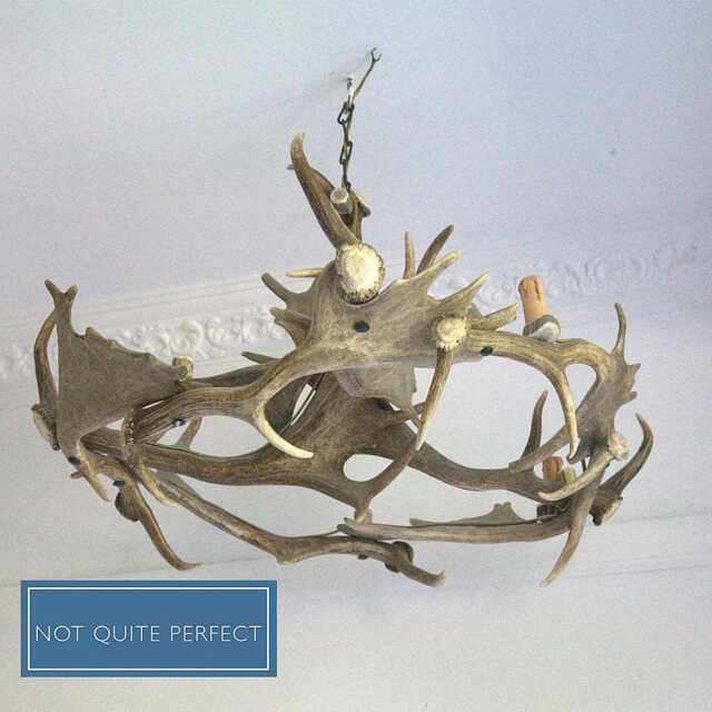 Fight Me Chandelier With Red Deer Antlers (Not Quite Perfect) - image 1