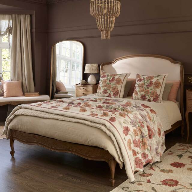 Love Story Cocoon French Bed in Oatmeal Linen (Double Bed) - image 1