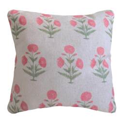 Handblock Poppy Cushion - thumbnail 3