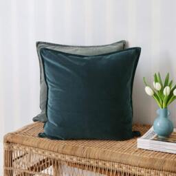Mélange Velvet Cushion in Historic Blue - thumbnail 4