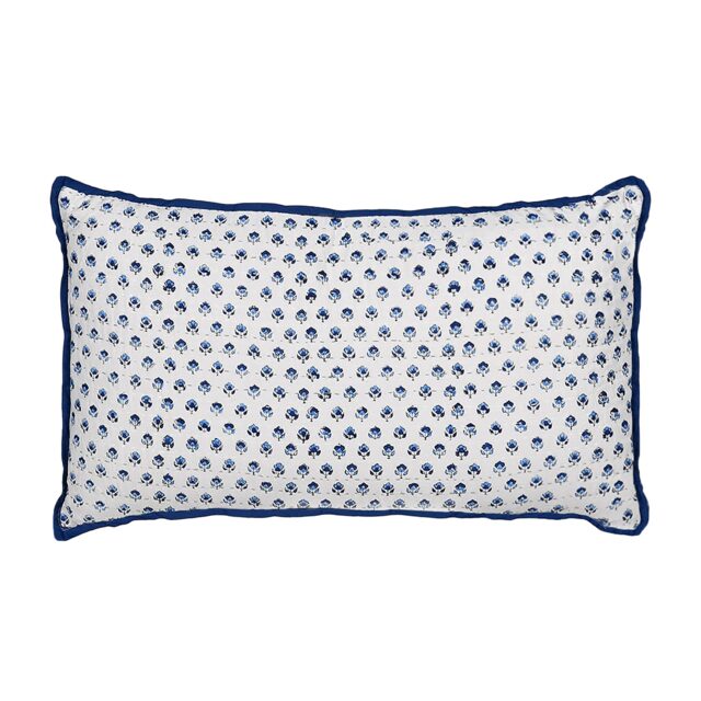 Indigo Flowers Cotton Cushion - image 1