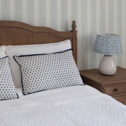 Indigo Flowers Cotton Cushion - thumbnail 5