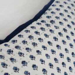 Indigo Flowers Cotton Cushion - thumbnail 3