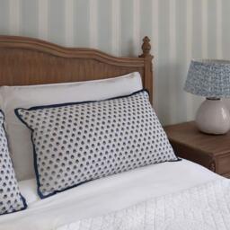 Indigo Flowers Cotton Cushion - thumbnail 2