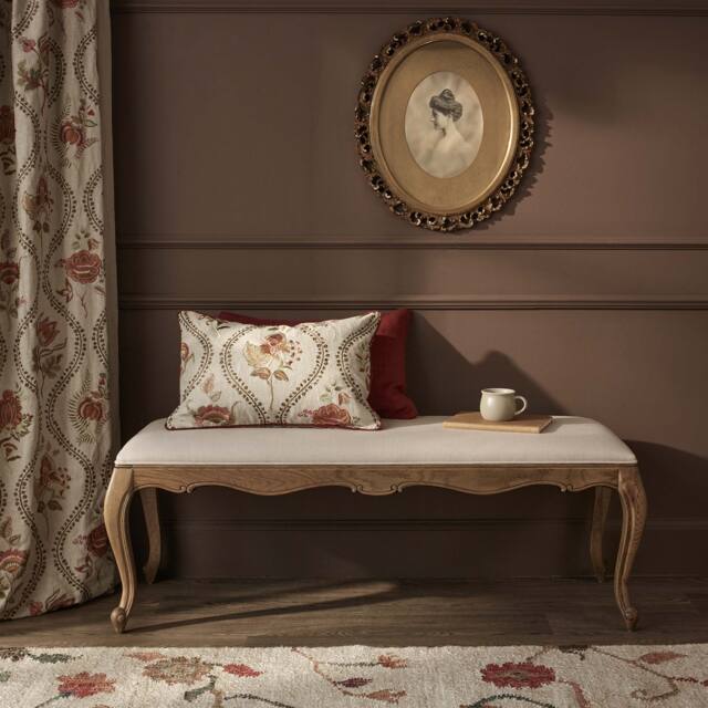 Love Story Oatmeal Linen Bench - image 1