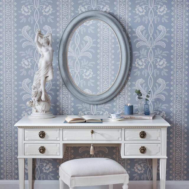 Frenchie Blue Grey Wall Mirror - image 1
