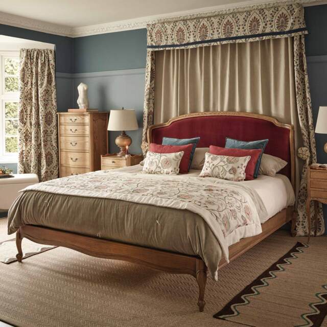Love Story Cocoon French Bed in Berry Velvet (Large Emperor Bed) - image 1