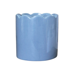 Scalloped Blue Ceramic Candle in Amber & Bergamot - thumbnail 2