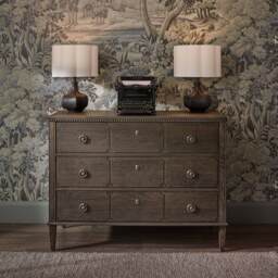 Gustavian Dark Chest of Drawers - thumbnail 1