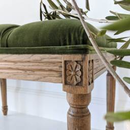 Love Story Olive Green Velvet Bench - thumbnail 3