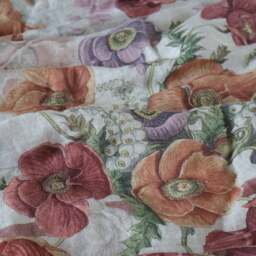 Fields of Poppies Linen Bedspread in Berry Red - thumbnail 4