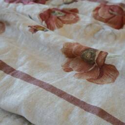 Fields of Poppies Linen Bedspread in Berry Red - thumbnail 5