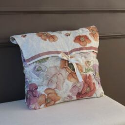 Fields of Poppies Linen Bedspread in Berry Red - thumbnail 3