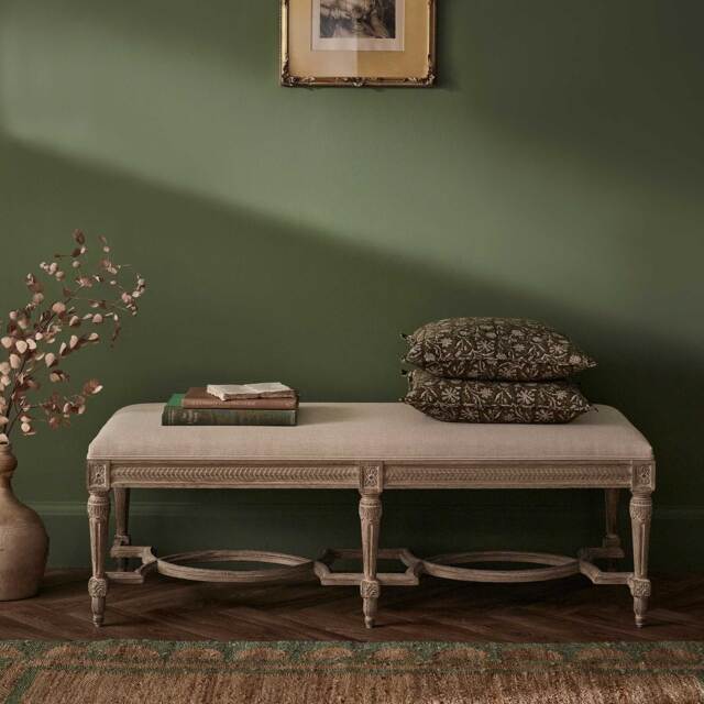 Douceur Carved Oak Bench - image 1