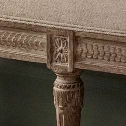 Douceur Carved Oak Bench - thumbnail 2
