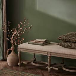 Douceur Carved Oak Bench - thumbnail 4