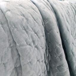 Duck Egg Blue Velvet Quilted Bedspread - thumbnail 2