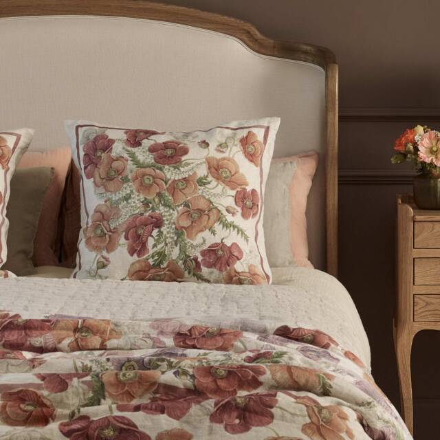Fields of Poppies Large Linen Cushion - image 1