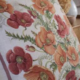 Fields of Poppies Large Linen Cushion - thumbnail 4