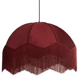 Fringed Berry Red Velvet Pendant Light, Medium - thumbnail 5