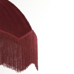 Fringed Berry Red Velvet Pendant Light, Medium - thumbnail 4