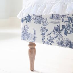 French Toile Blue Upholstered Bed (Double Bed) - thumbnail 3