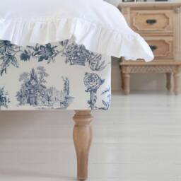 French Toile Blue Upholstered Bed (Double Bed) - thumbnail 4