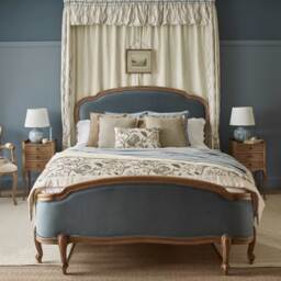 Love Story Blue Velvet Upholstered French Bed (Super King Size Bed) - thumbnail 2