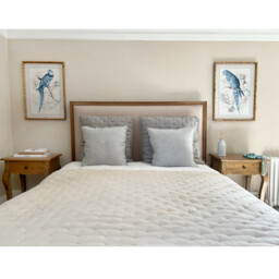Peachskin Large Quilted Cushion Cover in French Grey - thumbnail 3