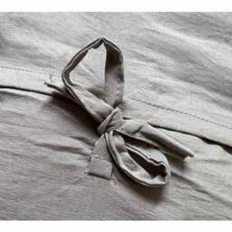 Peachskin Large Quilted Cushion Cover in French Grey - thumbnail 2