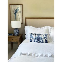 Ikat Embroidered Blue Cushion - thumbnail 4