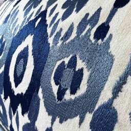 Ikat Embroidered Blue Cushion - thumbnail 3