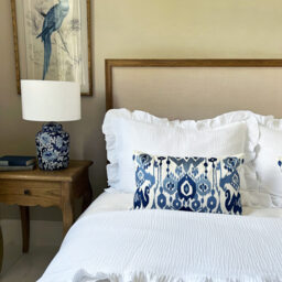 Ikat Embroidered Blue Cushion - thumbnail 4