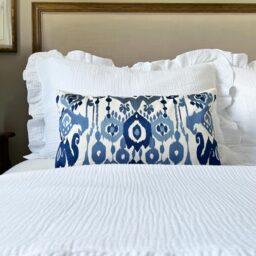 Ikat Embroidered Blue Cushion - thumbnail 2