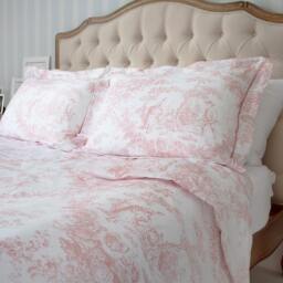 Country Toile Pink Bed Linen (Pair of Pillowcases) - thumbnail 1