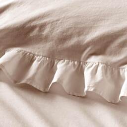 Romance Ruffle Cotton Bed Linen Set in Oatmeal (King Set) - thumbnail 3