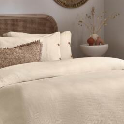 Morning Lark Oatmeal Crinkle Bed Linen Set (Double Set) - thumbnail 4