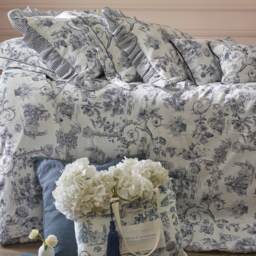French Toile Blue Bed Linen Set (Double Set)