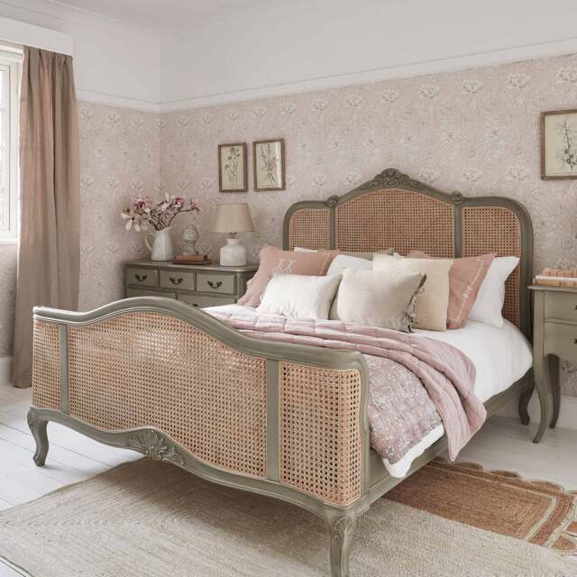 Normandy Rattan Painted Luxury French Bed (Superking)