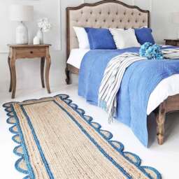 Sundar Scallop Blue Jute Runner - thumbnail 5